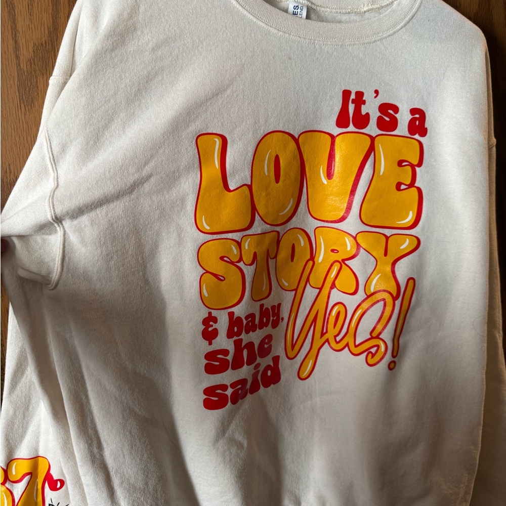 Cream Love Story Kids Sweatshirt